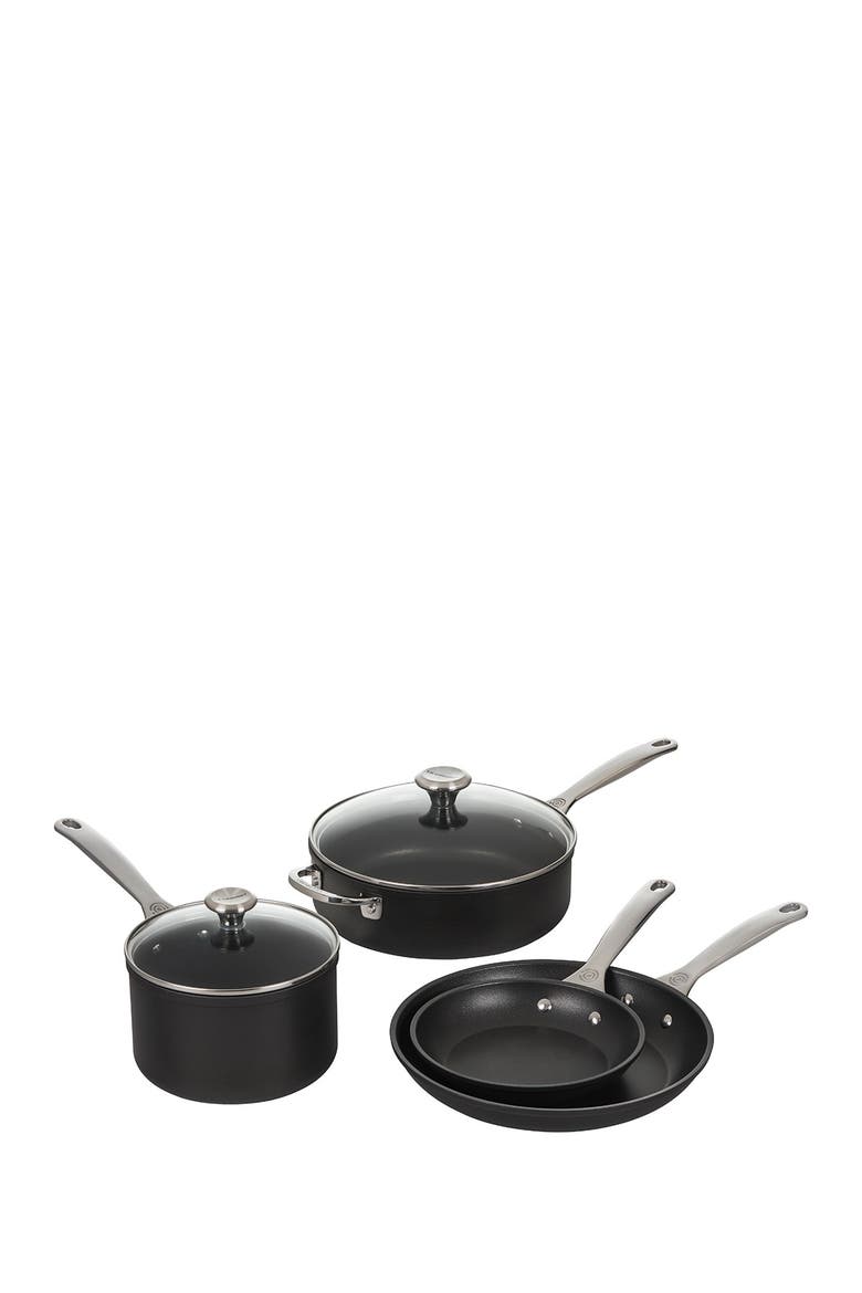 6-Piece Toughened Nonstick PRO Cookware Set, Main, color, BLACK
