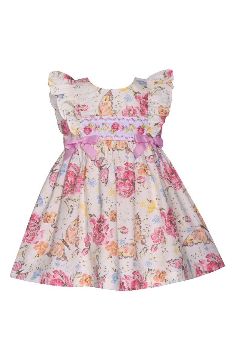 Iris 
Ivy Butterfly Floral Smocked Ruffle Dress 
Bloomers Set, Main, color, 