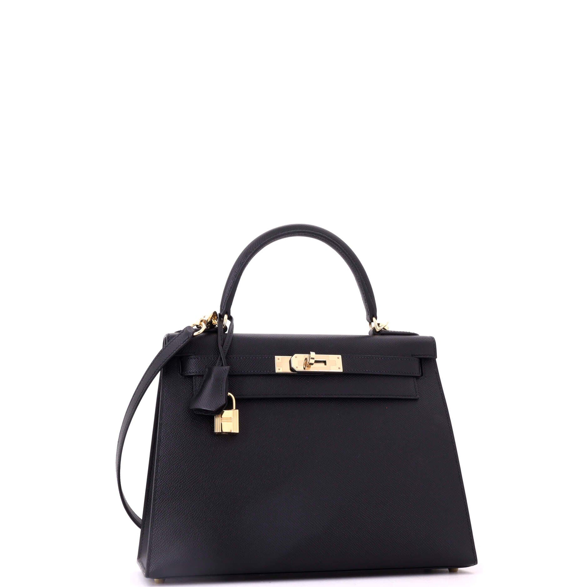 Kelly Handbag Black Epsom with Permabrass Hardware 28, Alternate, color, Black