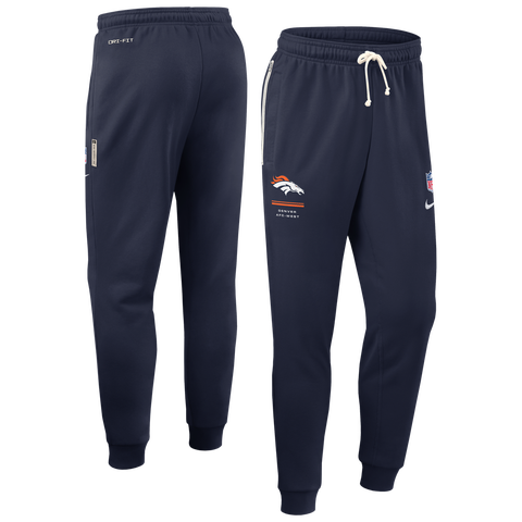 Men's Nike Navy Denver Broncos Sideline Standard Issue Touchback Kick Dri-FIT Taper Pants