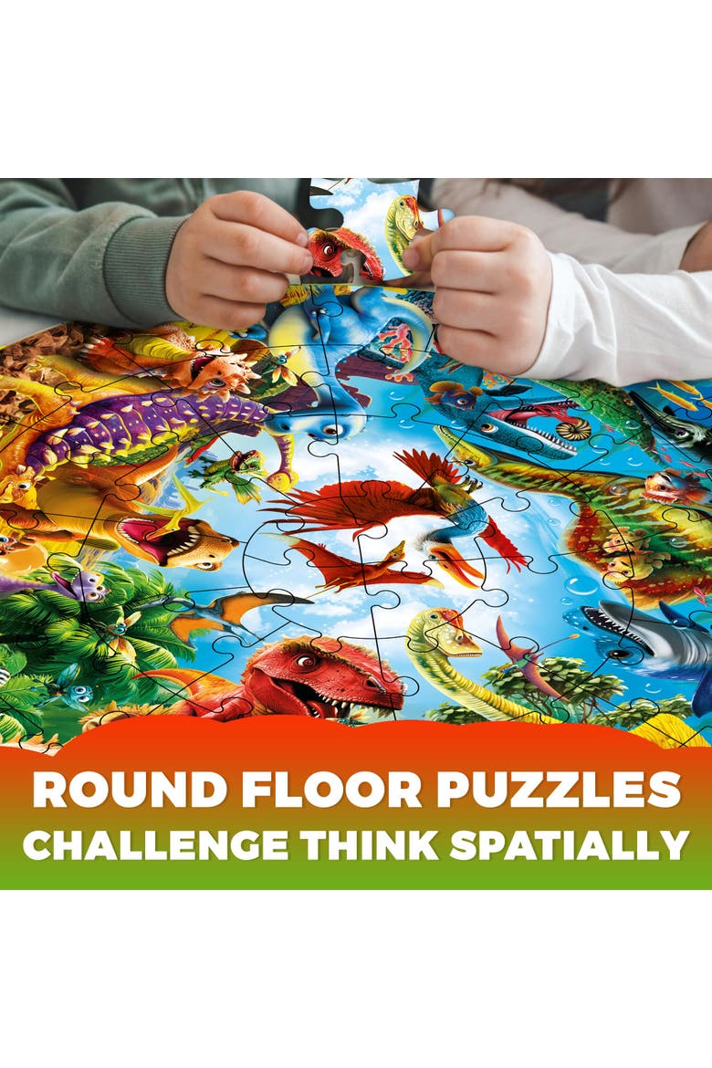 48 Piece Round Jigsaw Puzzles - Giant Educational Dino, Alternate, color, Dino