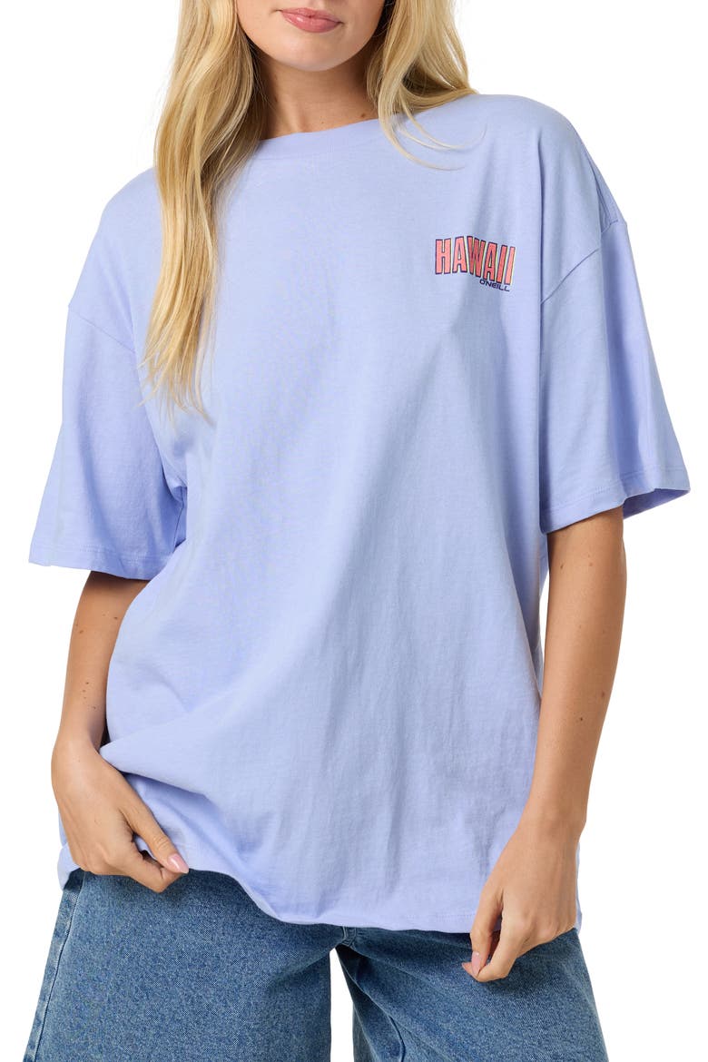 Shaka Hawaii Graphic Oversized T-shirt, Main, color, BLUE JELLY