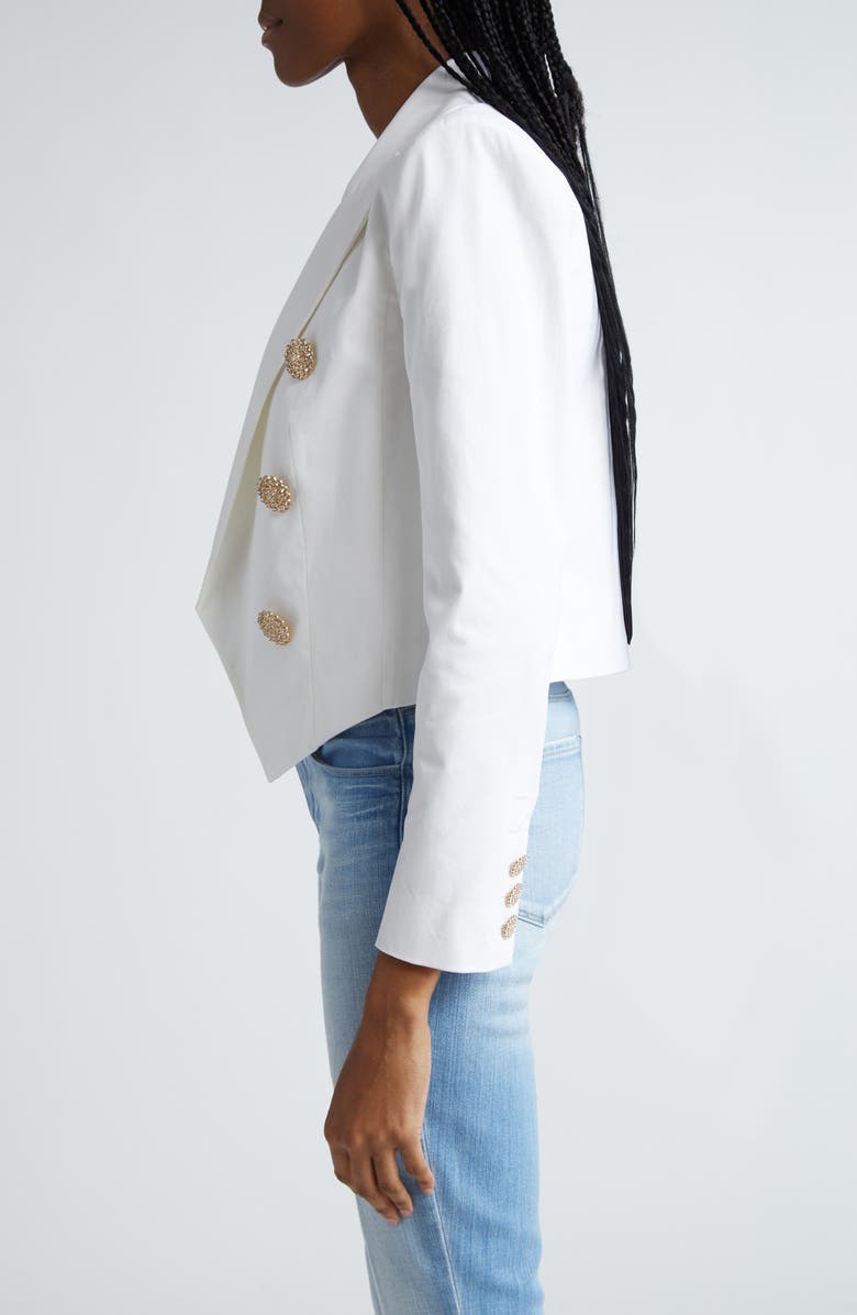 L'AGENCE Lila Double Breasted Boxy Blazer, Alternate, color, White