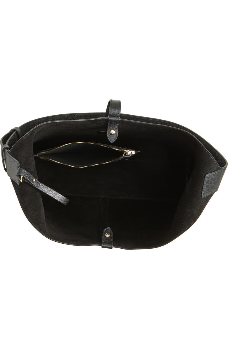 Strathberry Kite Leather Hobo Bag, Alternate, color, Black