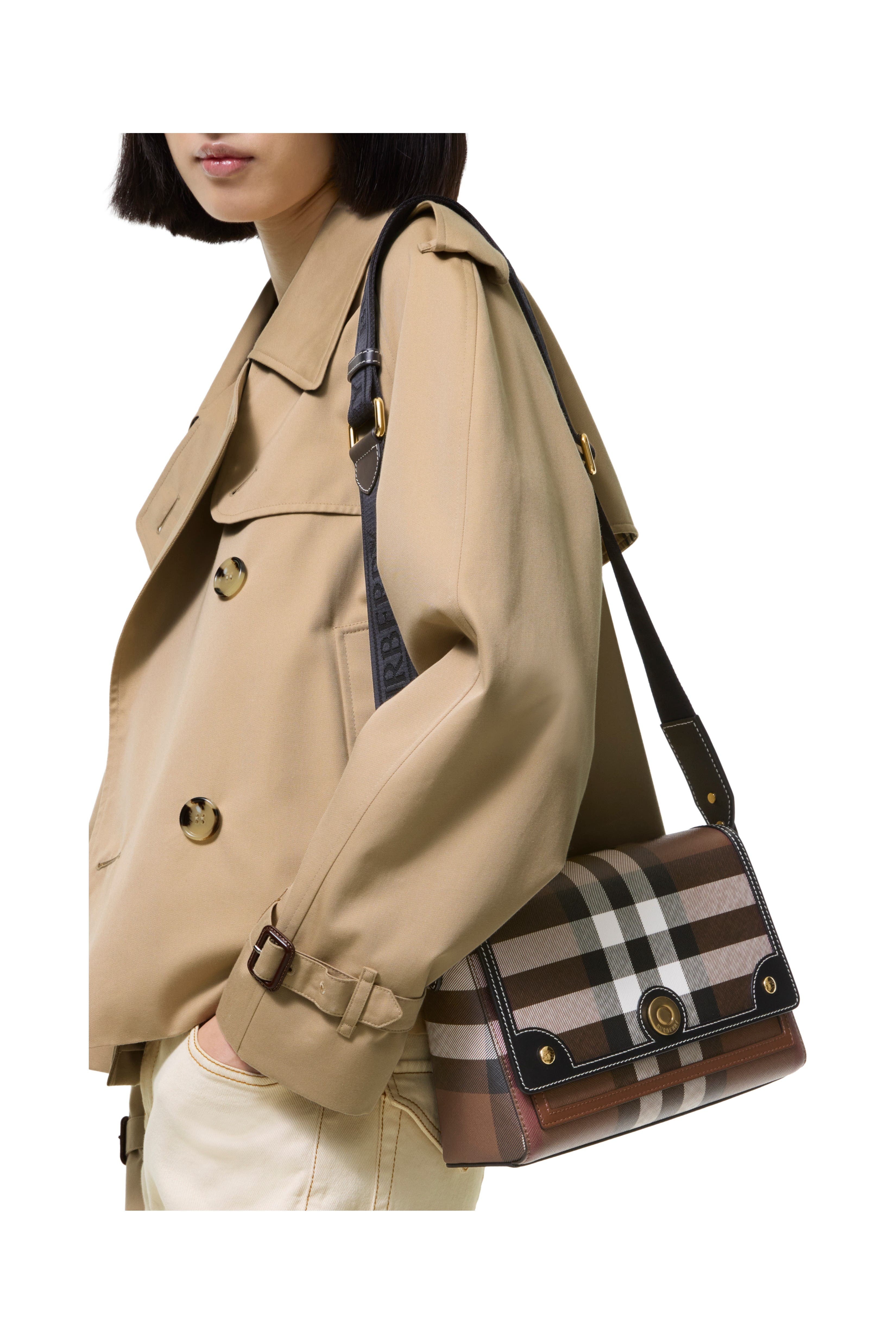 Burberry Note Bag, Alternate, color, Dark Birch Brown