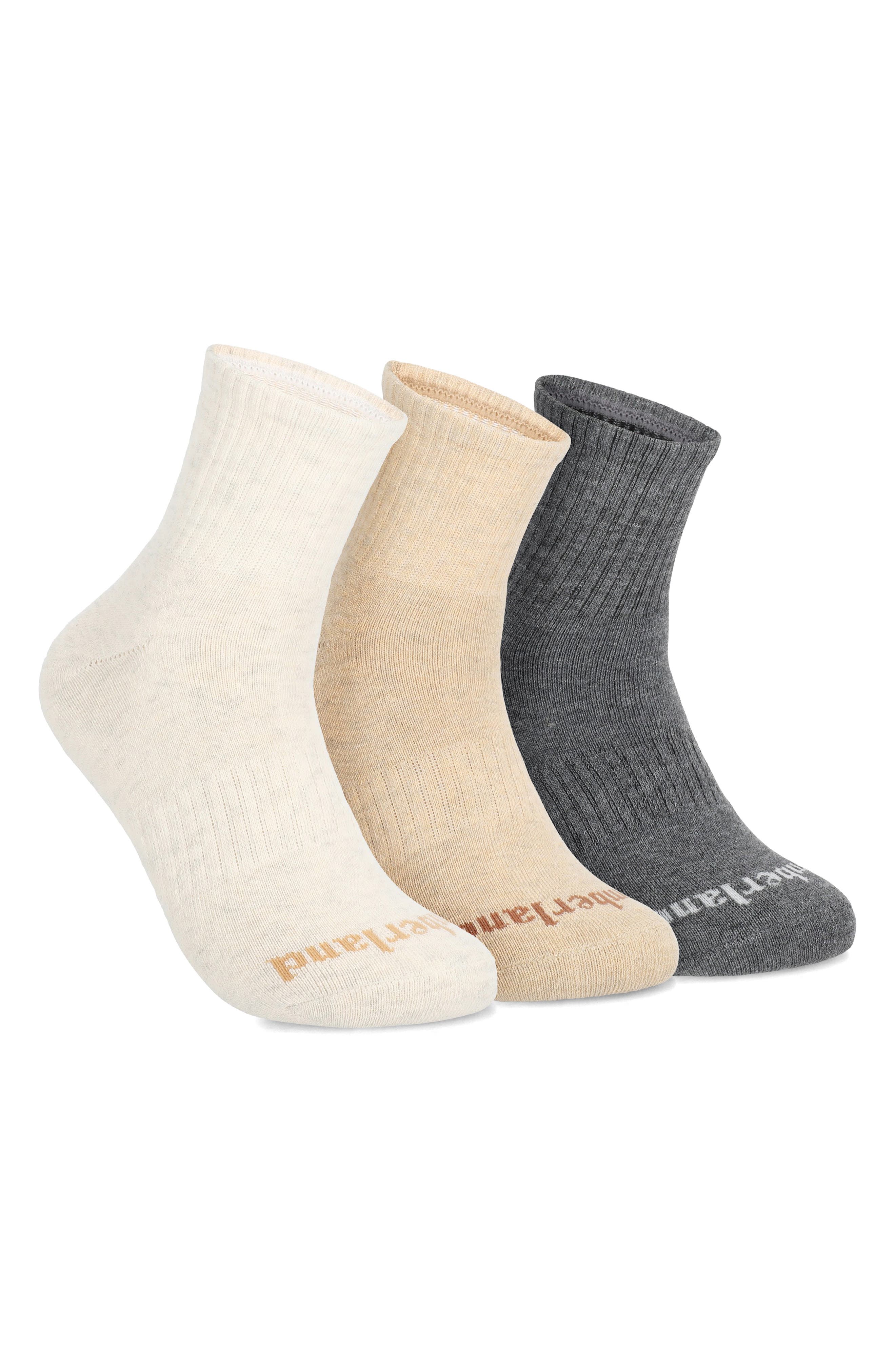 Assorted Pack of 3 Quarter Crew Socks