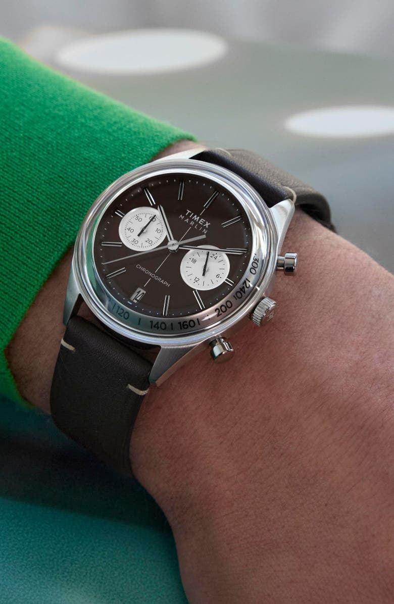 Timex<sup>®</sup> Marlin<sup>®</sup> Jet Chronograph Bracelet Watch, 40mm, Alternate, color, Brown