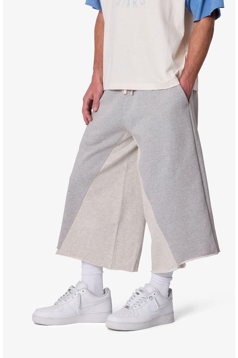 Extra Long Paneled Sweatshorts, Alternate, color, HEATHER GREY
