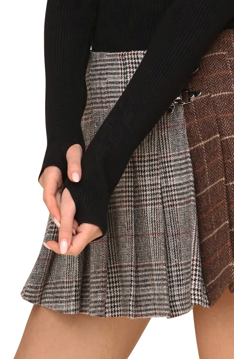 Avec Les Filles Rib Foldover Off the Shoulder Sweater Bodysuit, Alternate, color,