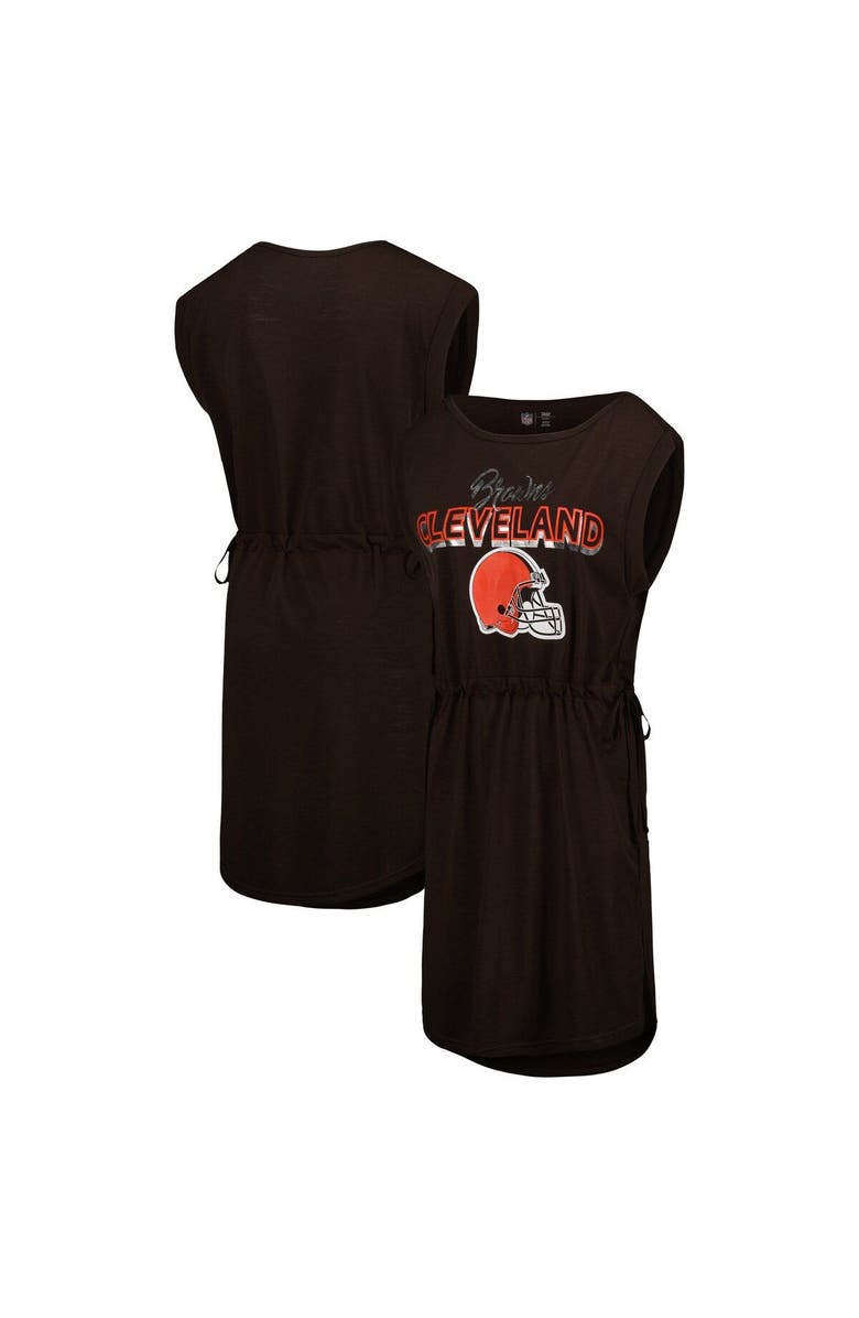 G-III 4HER BY CARL BANKS Women's G-III 4Her by Carl Banks Brown Cleveland Browns G.O.A.T. Swimsuit Cover-Up, Main, color, Brown