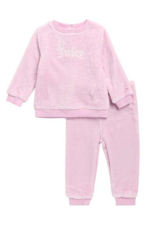 Faux Shearling Pullover & Joggers Set (Baby)