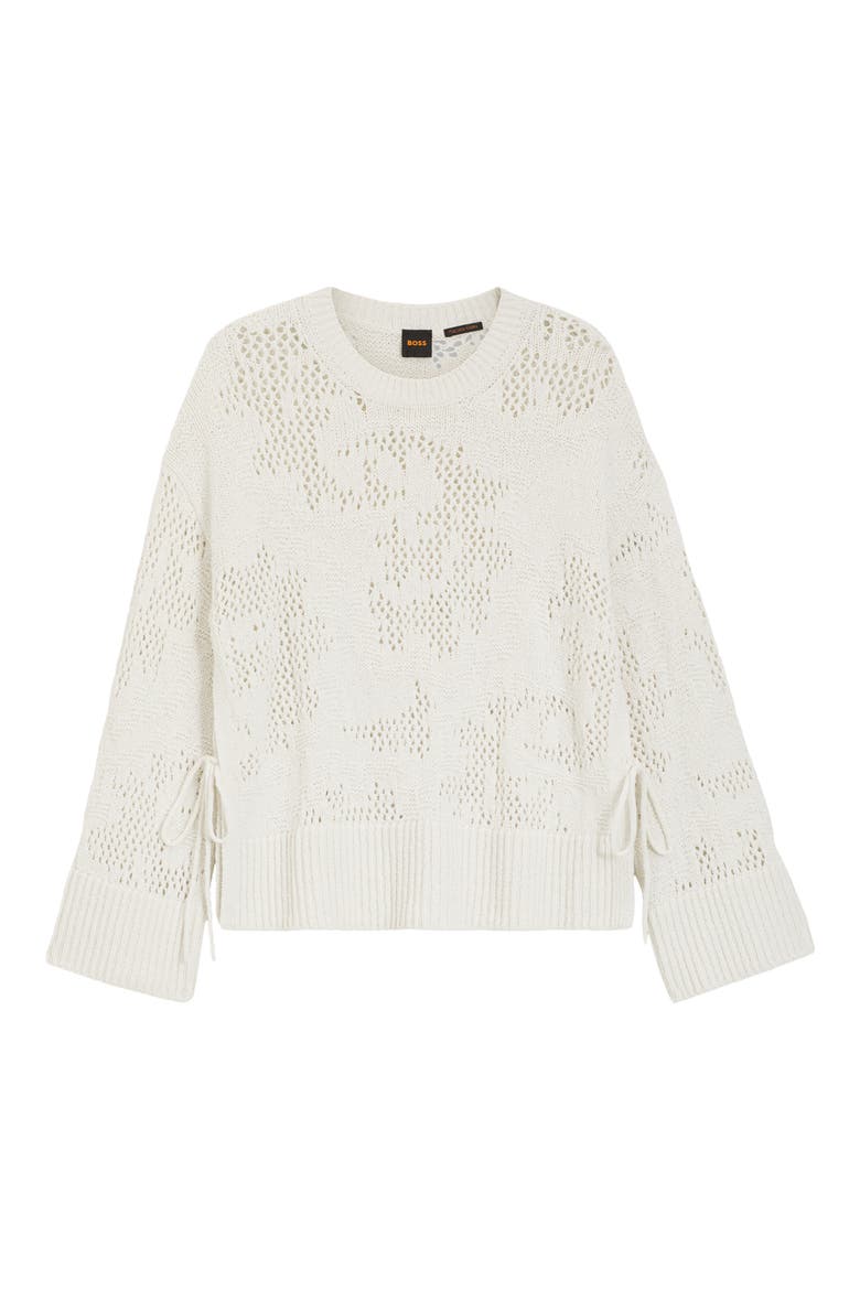 Open Knit Sweater, Alternate, color, SOFT CREAM