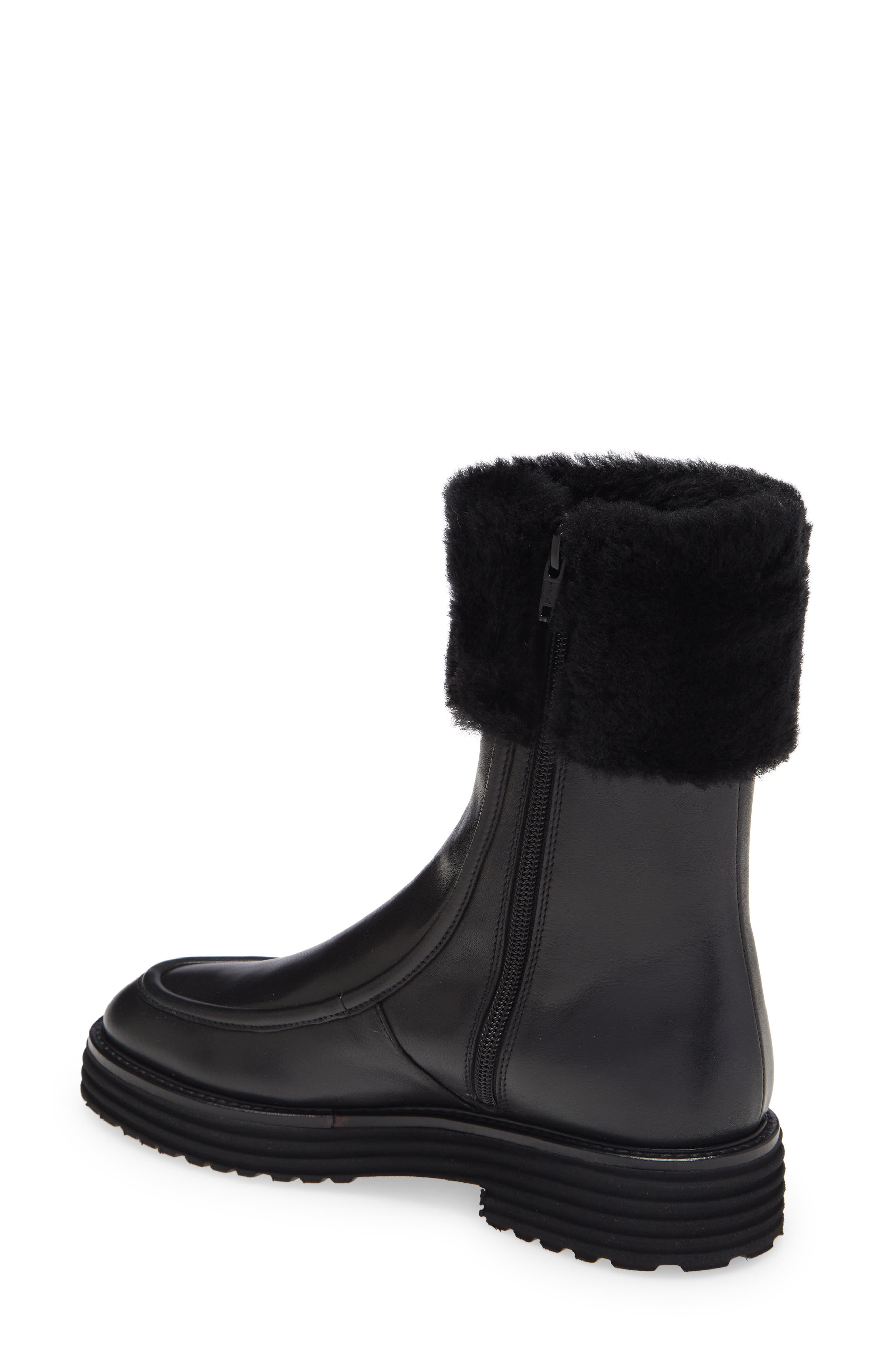 Pas de Rouge Ada Genuine Shearling Cuff Boot, Alternate, color, 