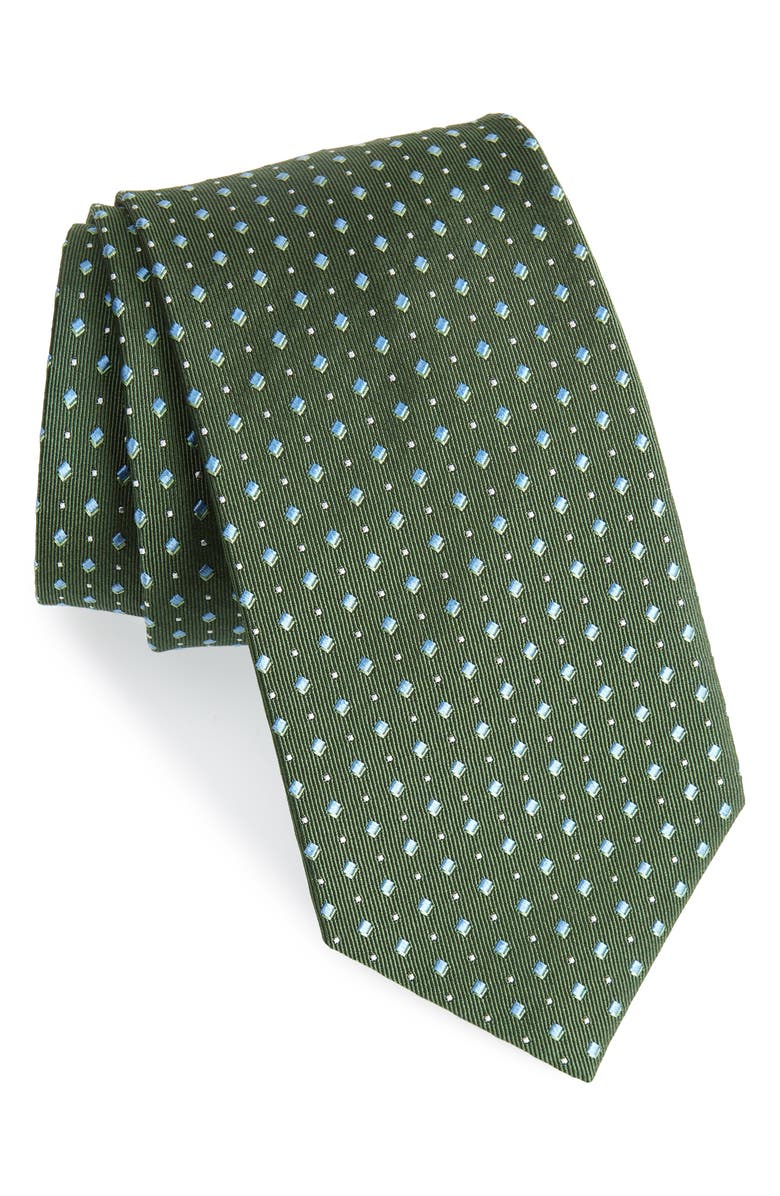 David Donahue Geometric Medallion Silk Tie, Main, color,