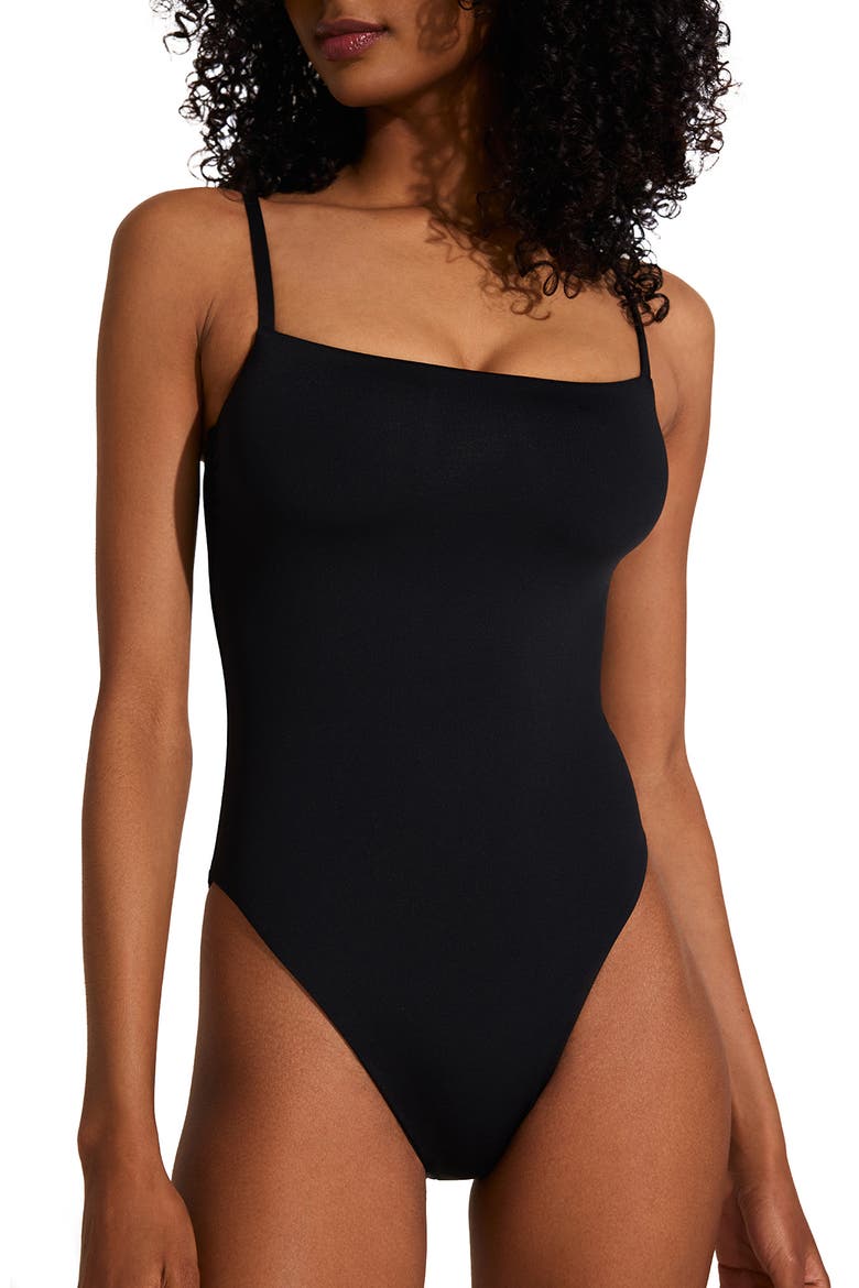 Jenna One-Piece Swimsuit, Main, color, BLACK