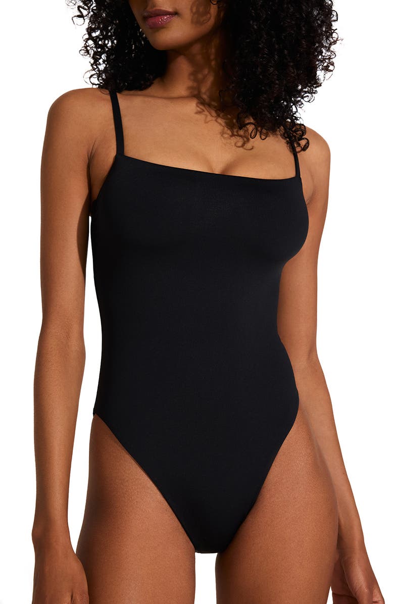 Vitamin A<sup>®</sup> Jenna One-Piece Swimsuit, Main, color, Blk