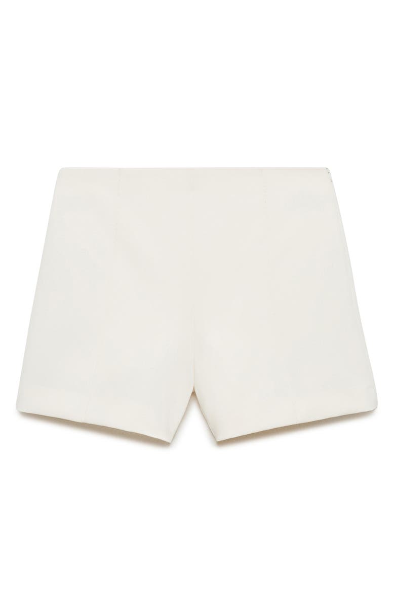MANGO Mid Rise Straight Leg Shorts, Alternate, color, Ecru