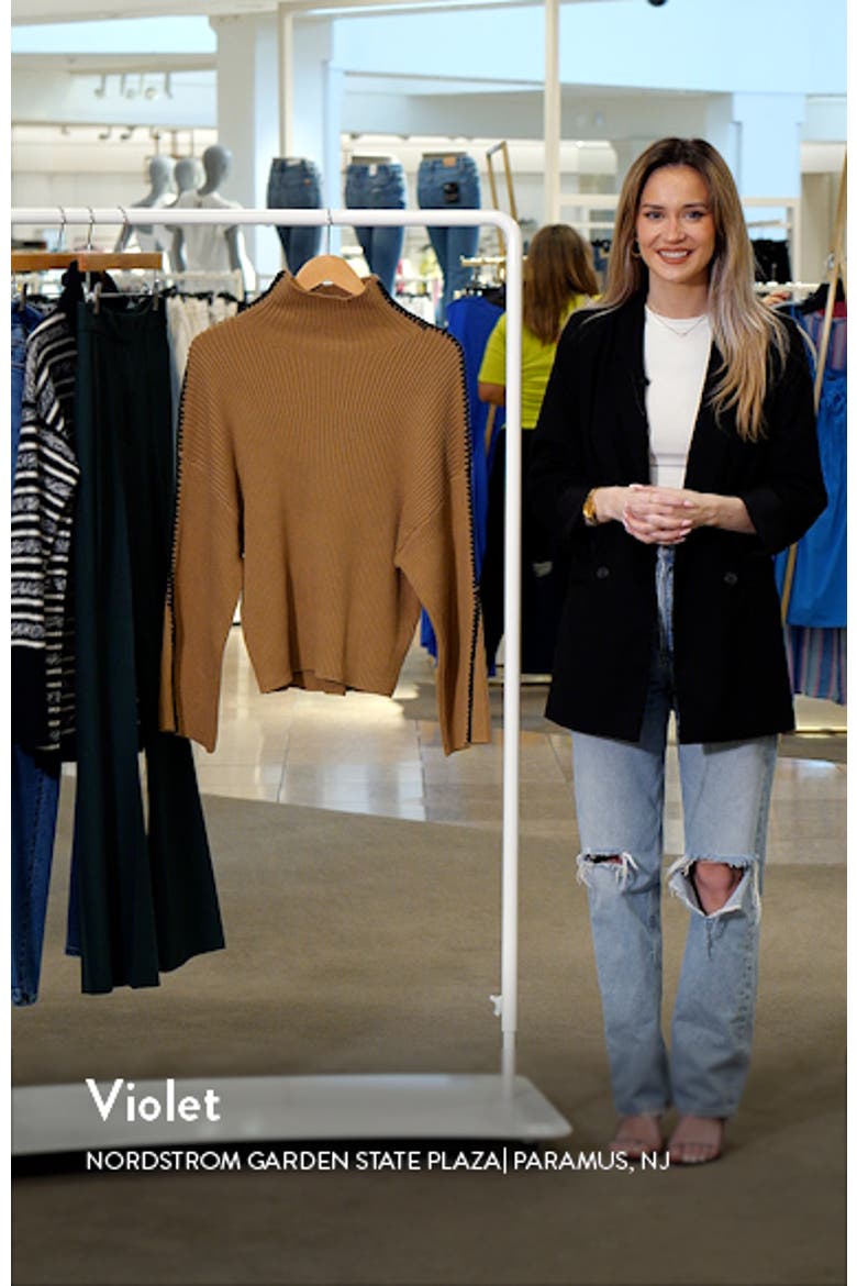 Ally Whipstitch Detail Mock Neck Sweater video