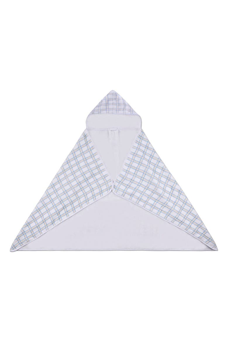 Boys Cozy Plaid Hooded Cotton-Lined Terry Towel, Alternate, color, White
