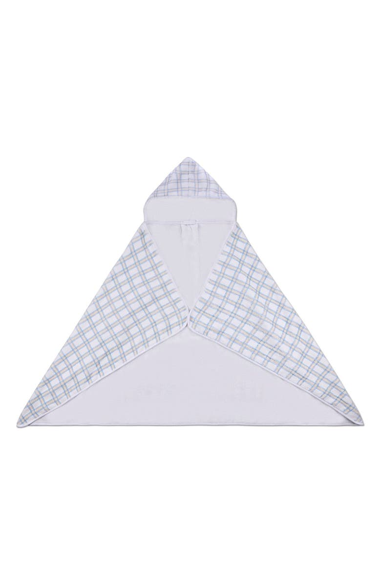 MiniMoi Boys Cozy Plaid Hooded Cotton-Lined Terry Towel, Alternate, color, White