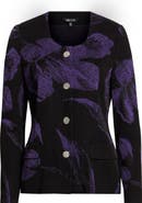 Misook Floral Jacquard Knit Jacket