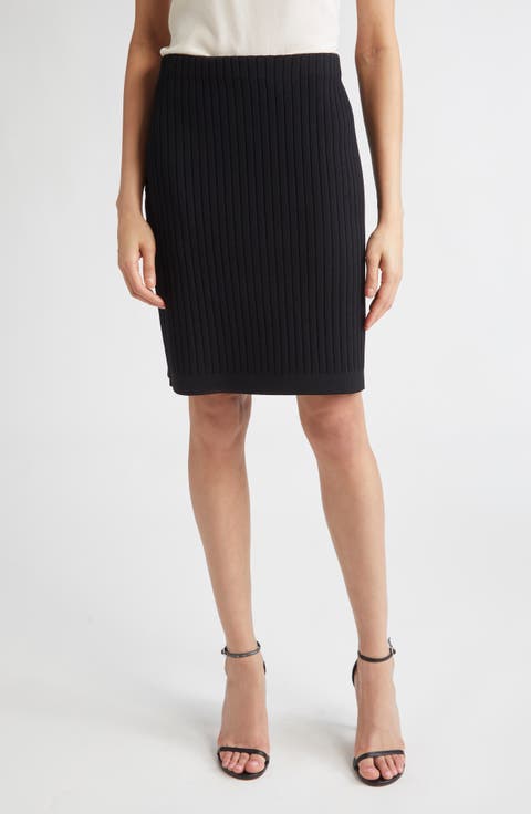 Belle Rib Knit Pencil Skirt