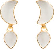 Freya Rose Petite Moon Earrings, Gold