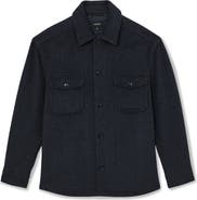 Reiss Compton Herringbone Wool Blend Shirt Jacket