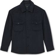 Reiss Compton Herringbone Wool Blend Shirt Jacket