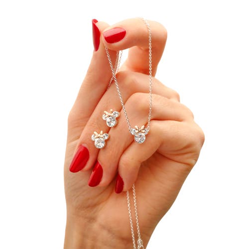Disney Crystal Necklace And Matching Stud Earrings In Metallic