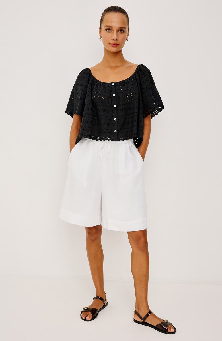 Rails Miller Scoop Neck Crop Top, Alternate, color, Black Eyelet