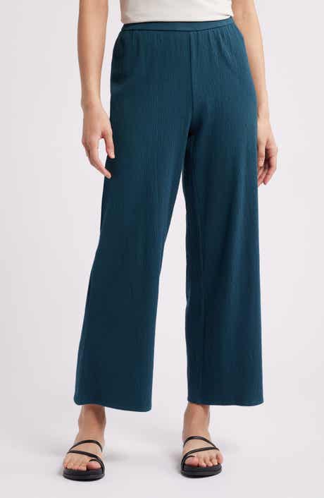 Eileen Fisher Jersey Ankle Wide Leg Pants