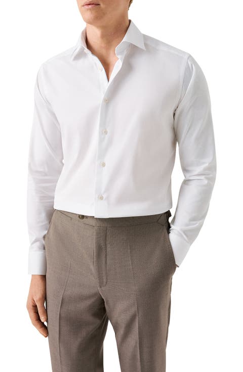 Slim Fit Solid Cotton Dress Shirt