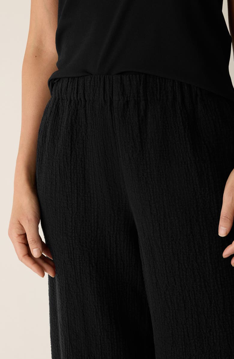 Eileen Fisher Stretch Organic Cotton Ankle Lantern Pants, Alternate, color, Black