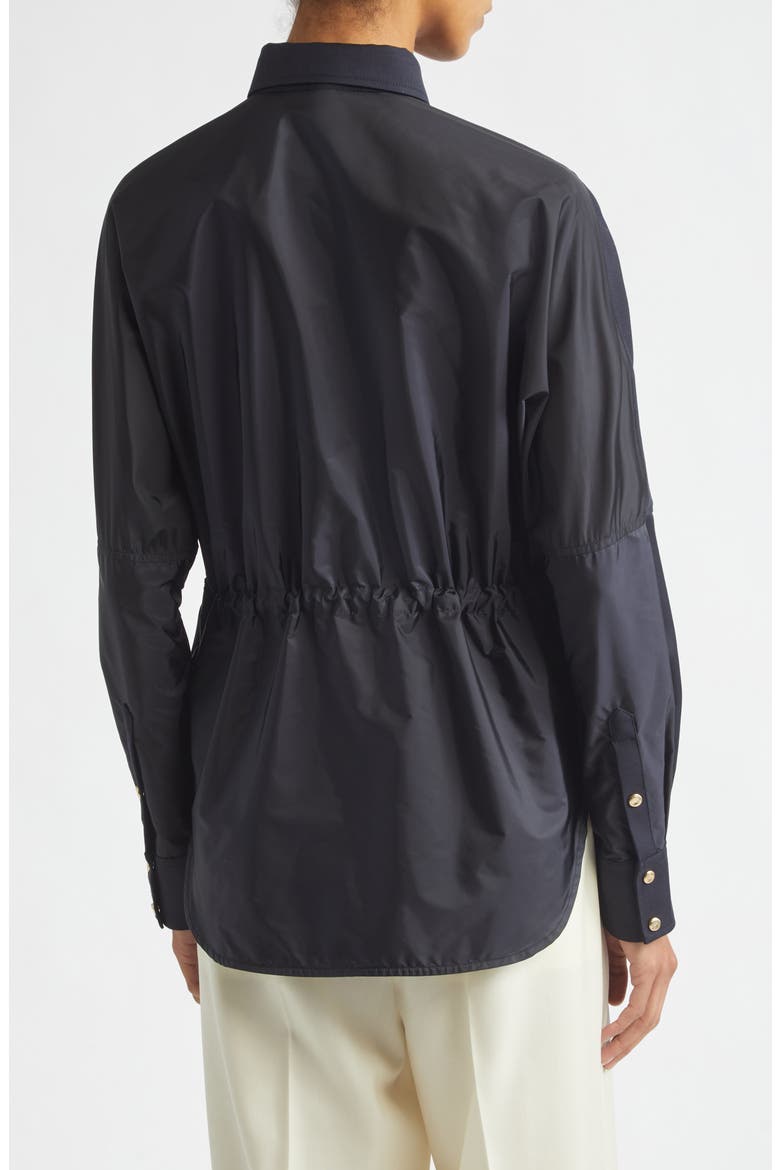 Mixed Media Snap-Up Shirt, Alternate, color, BLUE