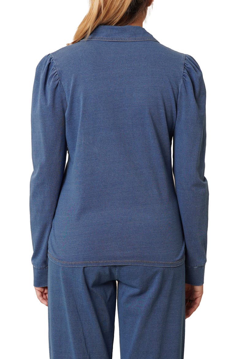 Puff Long Sleeve Button-Up Top, Alternate, color, MEDIUM WASH