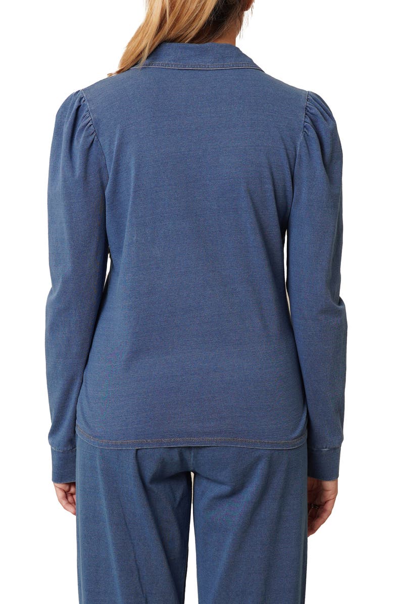 CYRUS Puff Long Sleeve Button-Up Top, Alternate, color, Medium Wash