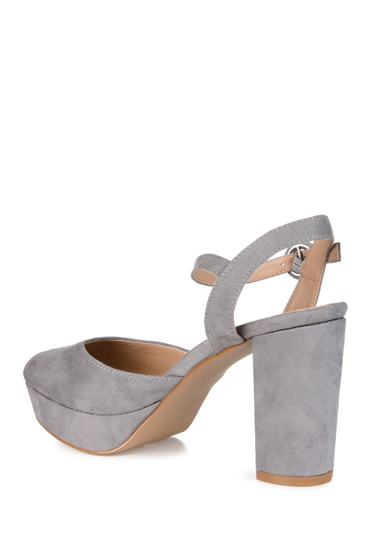 Journee Collection Roslynn Platform Pump -Wide Width, Alternate, color, Grey