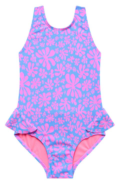 Kids' Ruffle Textured One-Piece Swimsuit (Little Kid)