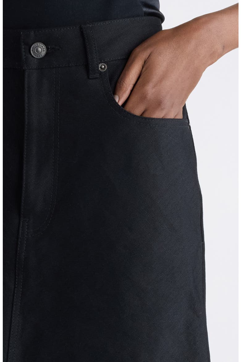 Denim A-Line Midi Skirt, Alternate, color, 1000 BLACK