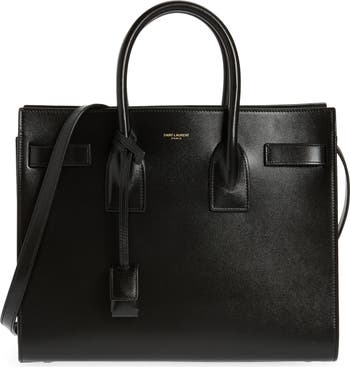 Saint Laurent Small Sac de Jour Leather Tote with Pouch