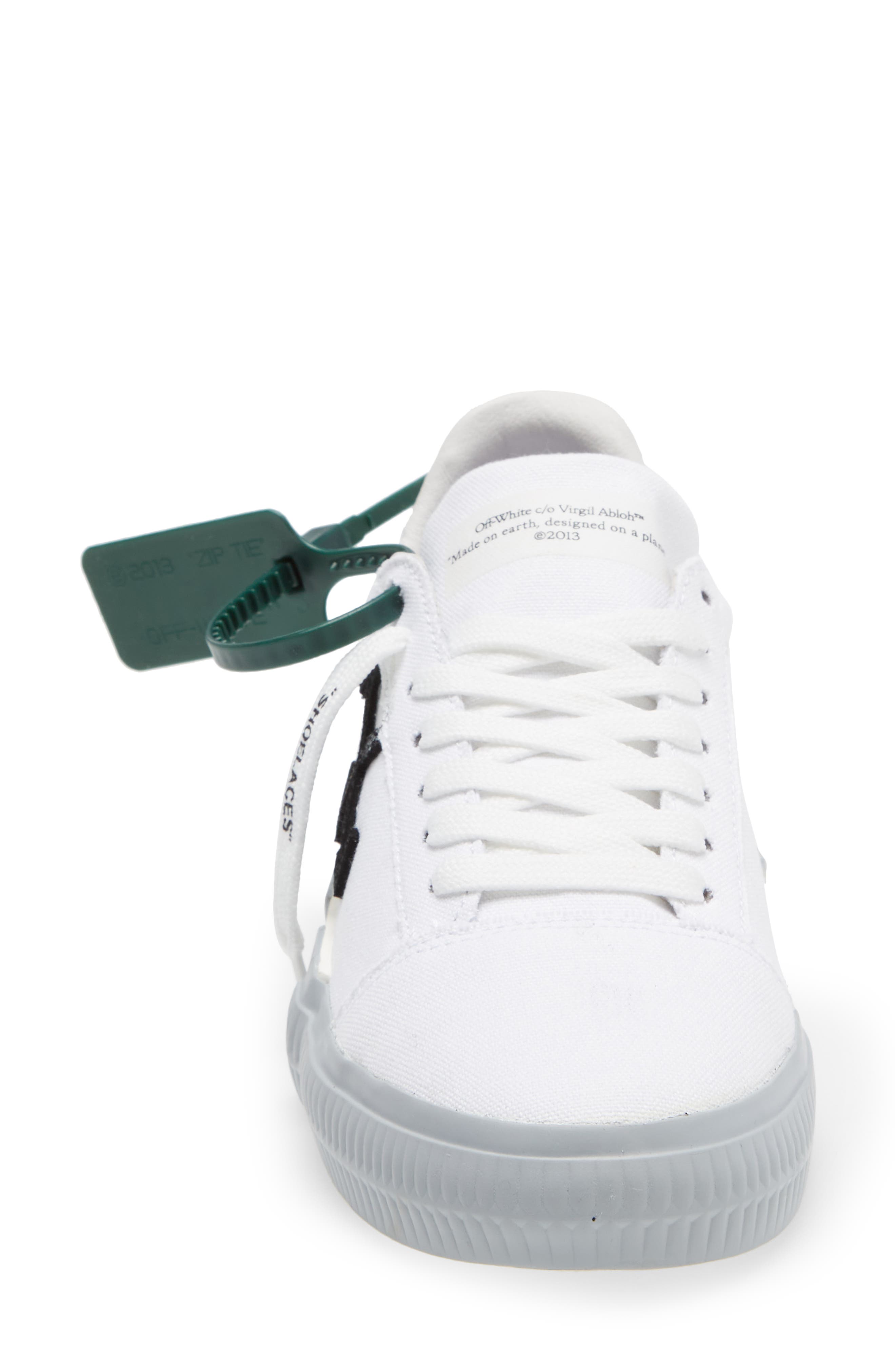 Off-White Eco Canvas Vulcanized Low Top Sneaker, Alternate, color, White/ Black