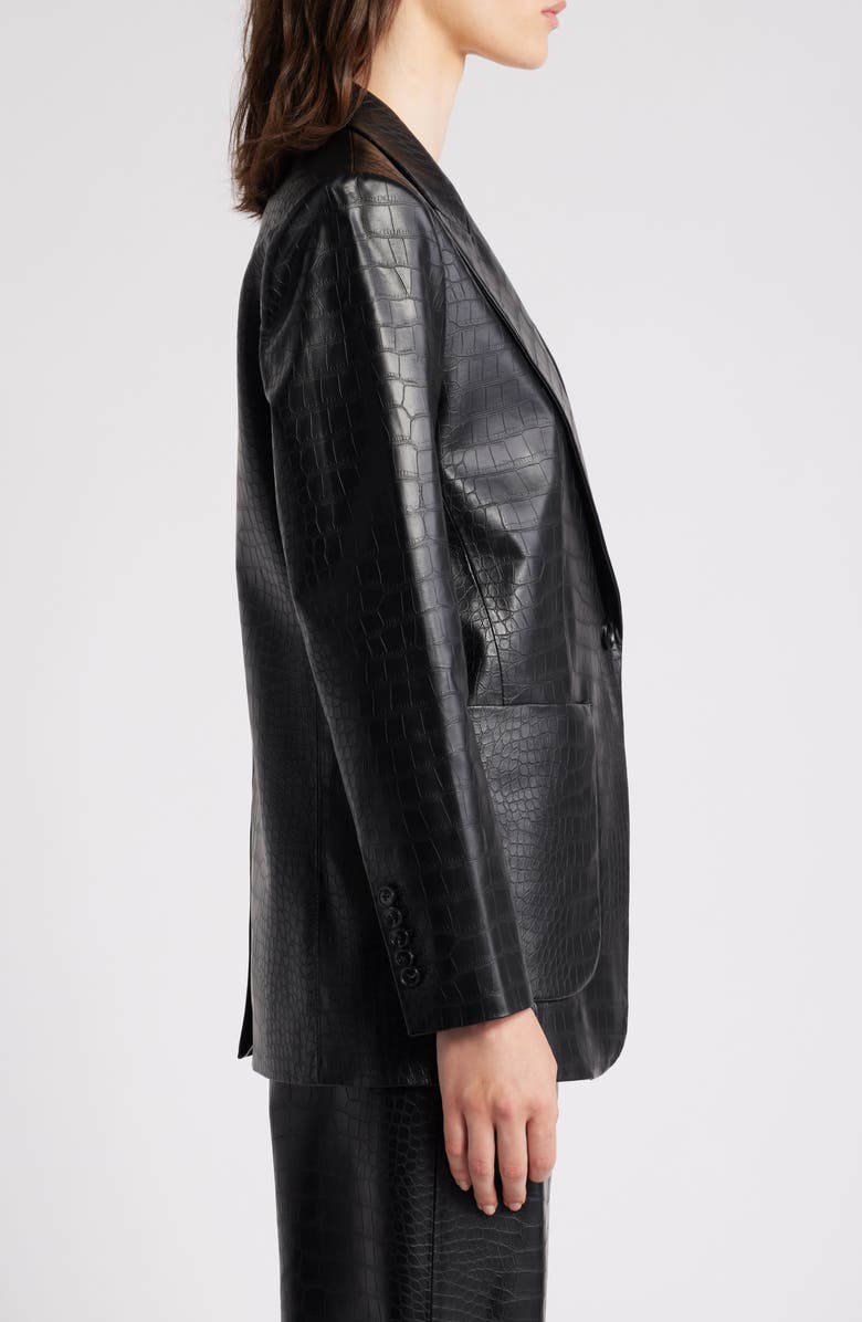 KOBI HALPERIN Embossed Faux Leather Blazer, Alternate, color,