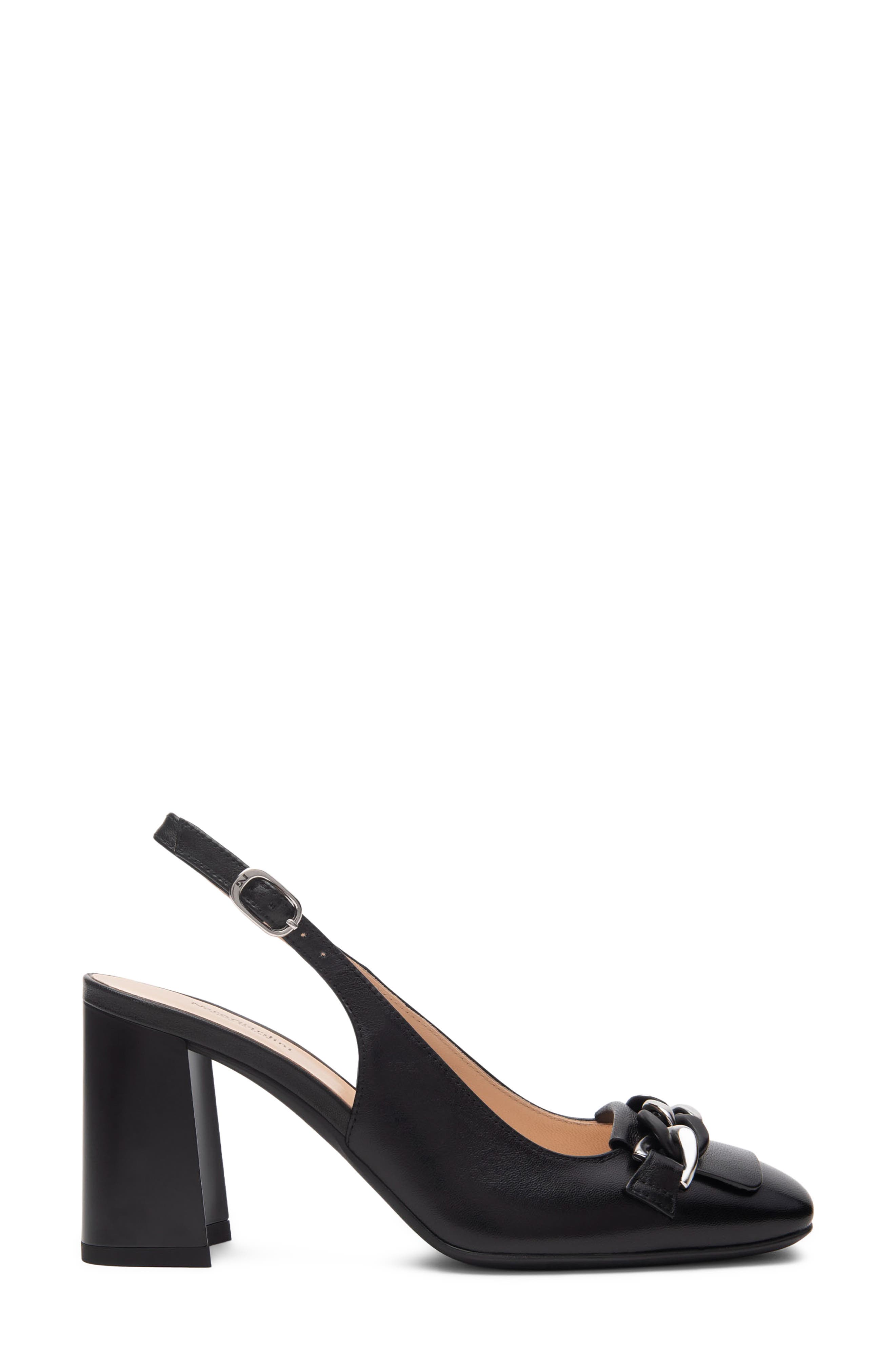 NeroGiardini Chain Slingback Pump, Alternate, color, Black
