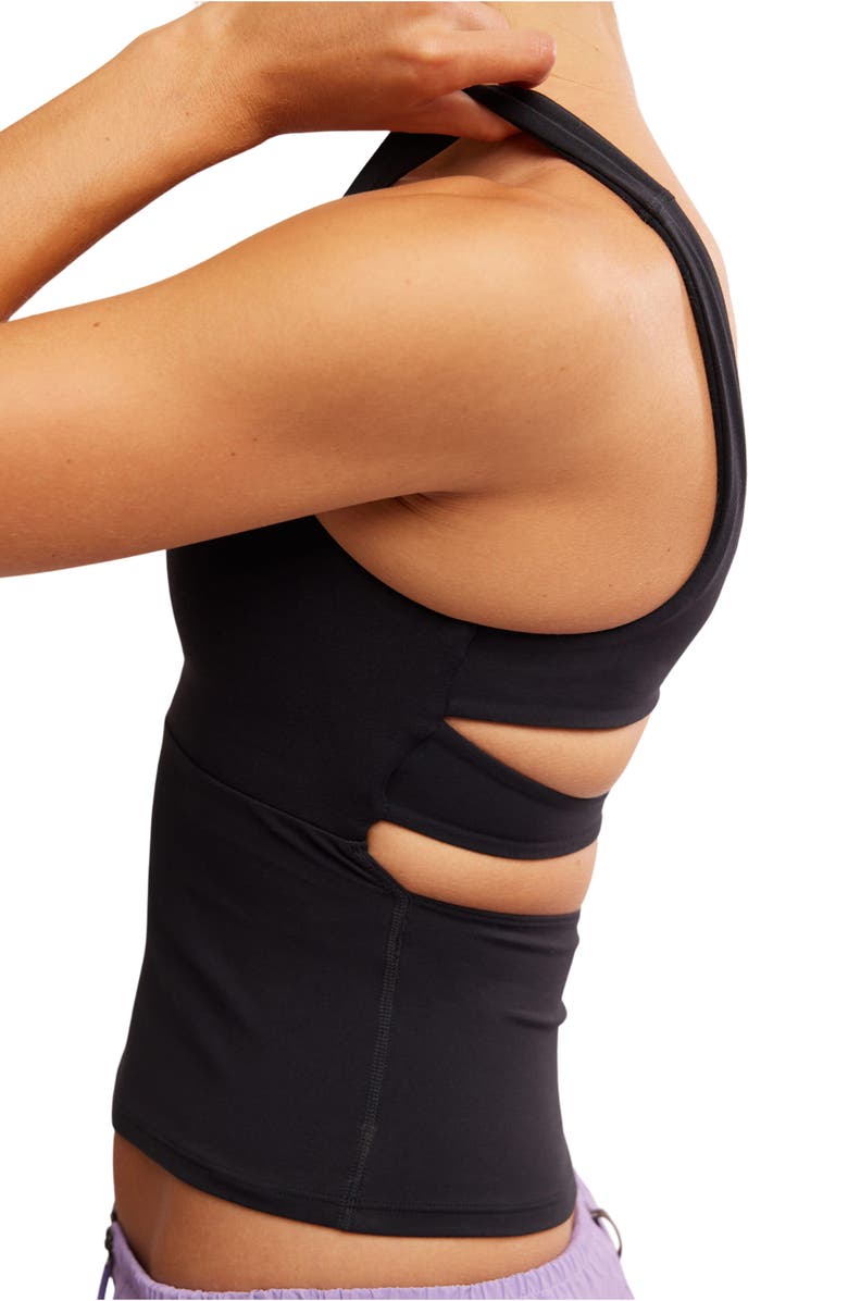 Free People FP Movement Never Better Tank, Alternate, color, Black