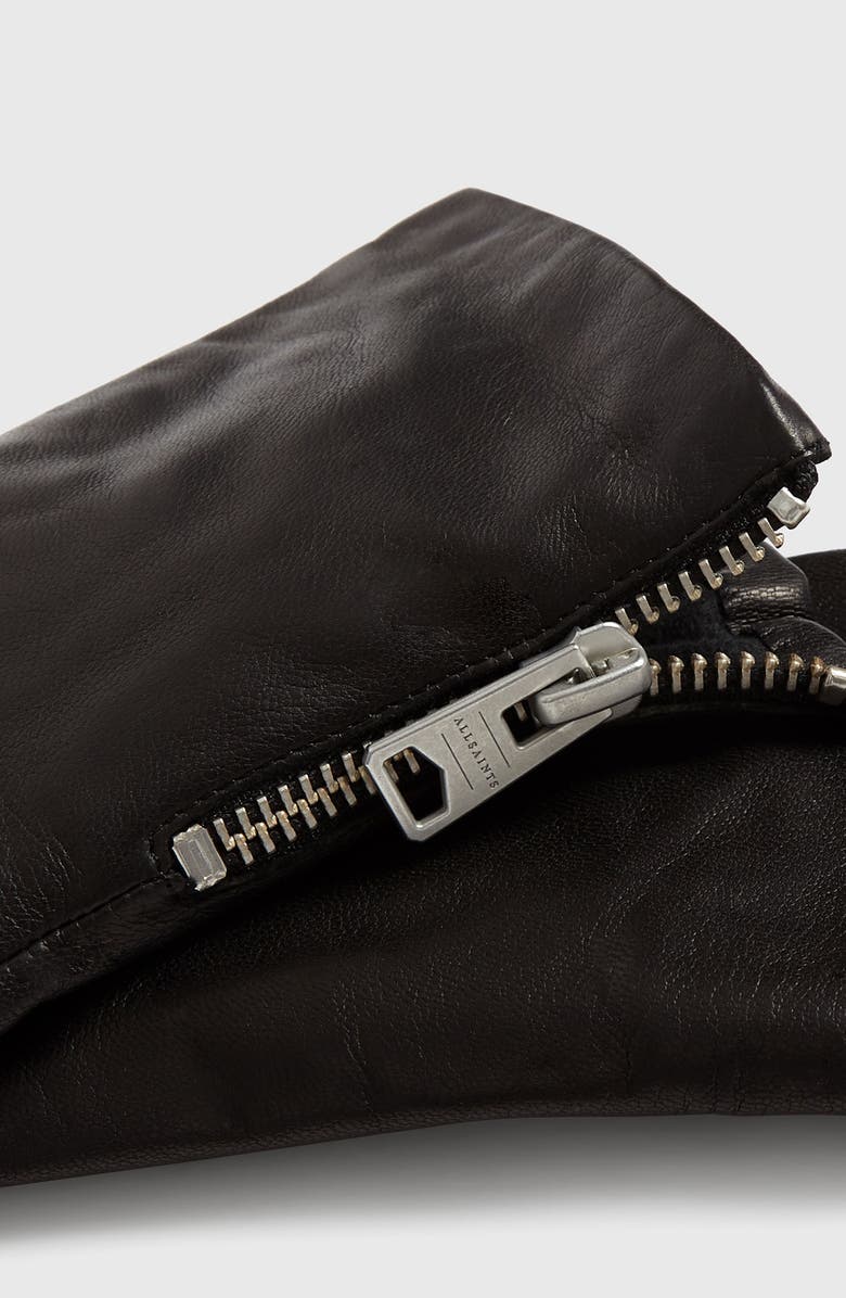 AllSaints Touchscreen Compatible Leather Gloves, Alternate, color,