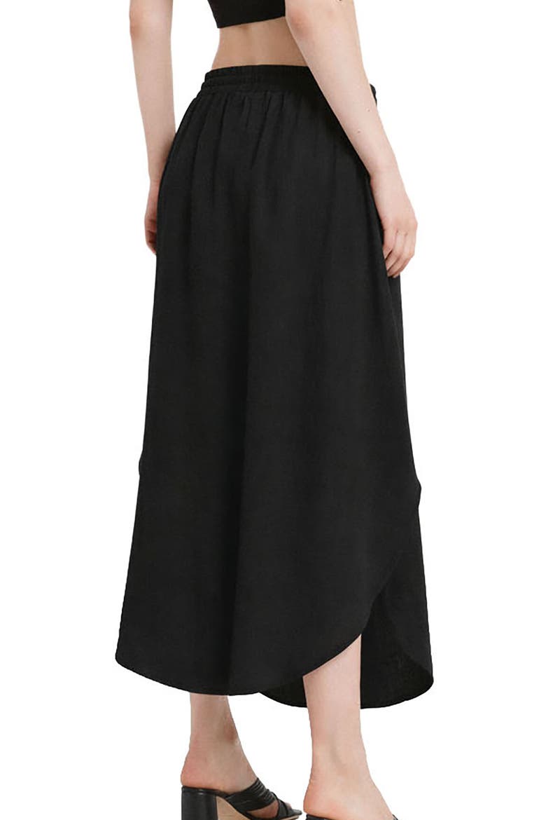 Linen Long Skirt, Alternate, color, Black
