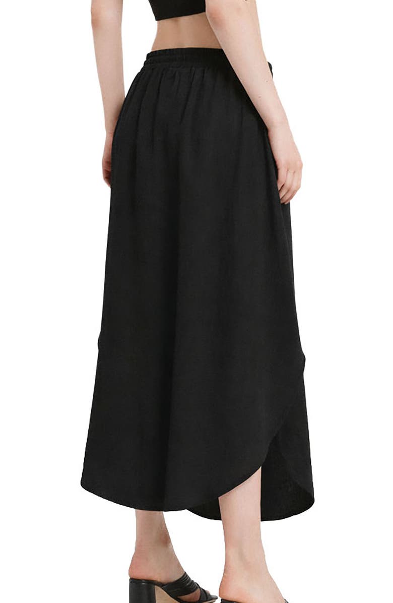 ottod'Ame Linen Long Skirt, Alternate, color, Black