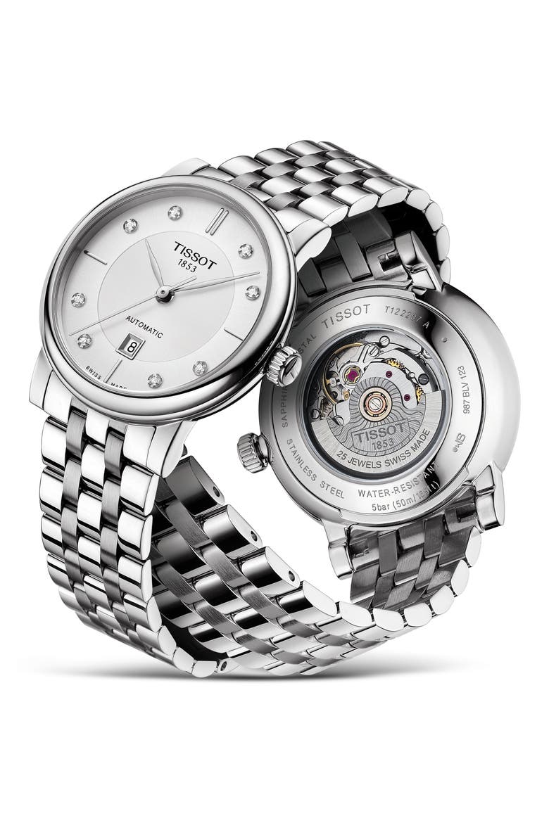 Carson Diamond Bracelet Strap Watch, 30mm, Alternate, color, SILVER