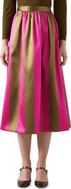 LK Bennett Olsen Stripe Satin Skirt